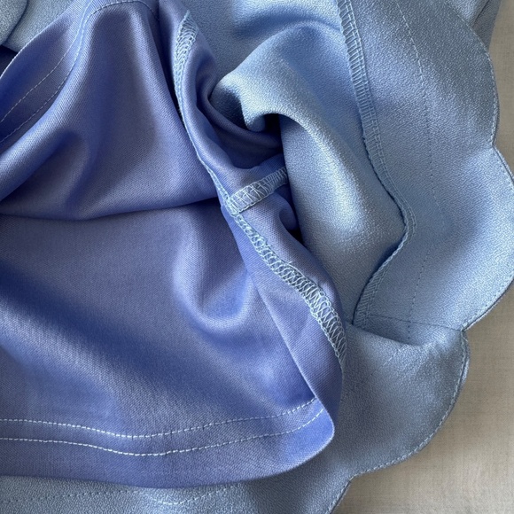 Tobi Women's Petal Hem 1/4 Zip Mini Pencil Skirt Blue Size Large Lined Summer - Picture 7 of 14